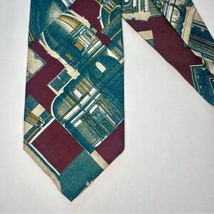 Vintage Structure Italian Fabrics Florence Classic Silk Tie
